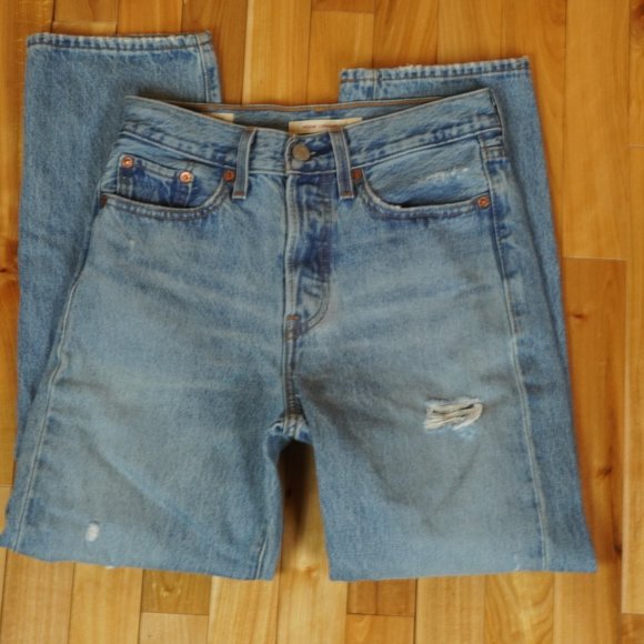 Levi's Wedgie Straight Distressed Jeans‎ Size 25 - Picture 1 of 8